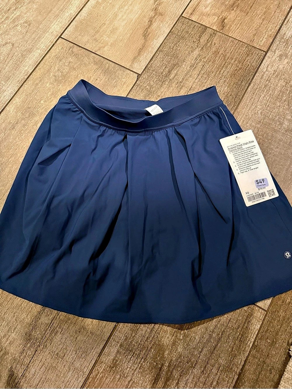 Lululemon Angled-Pleat High-Rise Tennis Skirt Blue XS